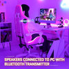 Gaming chair pink massage with Bluetooth speakers and RGB LED lights cute ergonomic computer footrest