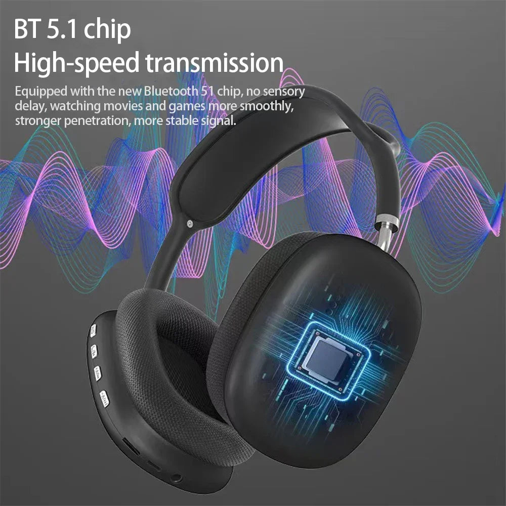 P9 Pro Max Wireless Bluetooth Headphones Hifi Stereo Noise Cancelling Waterproof Mic Pods Over Ear Sports Gaming Headset