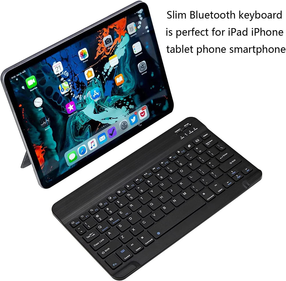 Mini Bluetooth Keyboard Wireless Keyboard Rechargeable Russian Spain Keyboards For IOS Android Windows 10 Inch For Phone Tablet