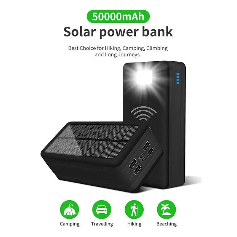 Xiaomi Solar Power Bank 100000mAh Large Capacity External Battery Mobile Phone Wireless Fast Charging Mobile  Phone Accessories